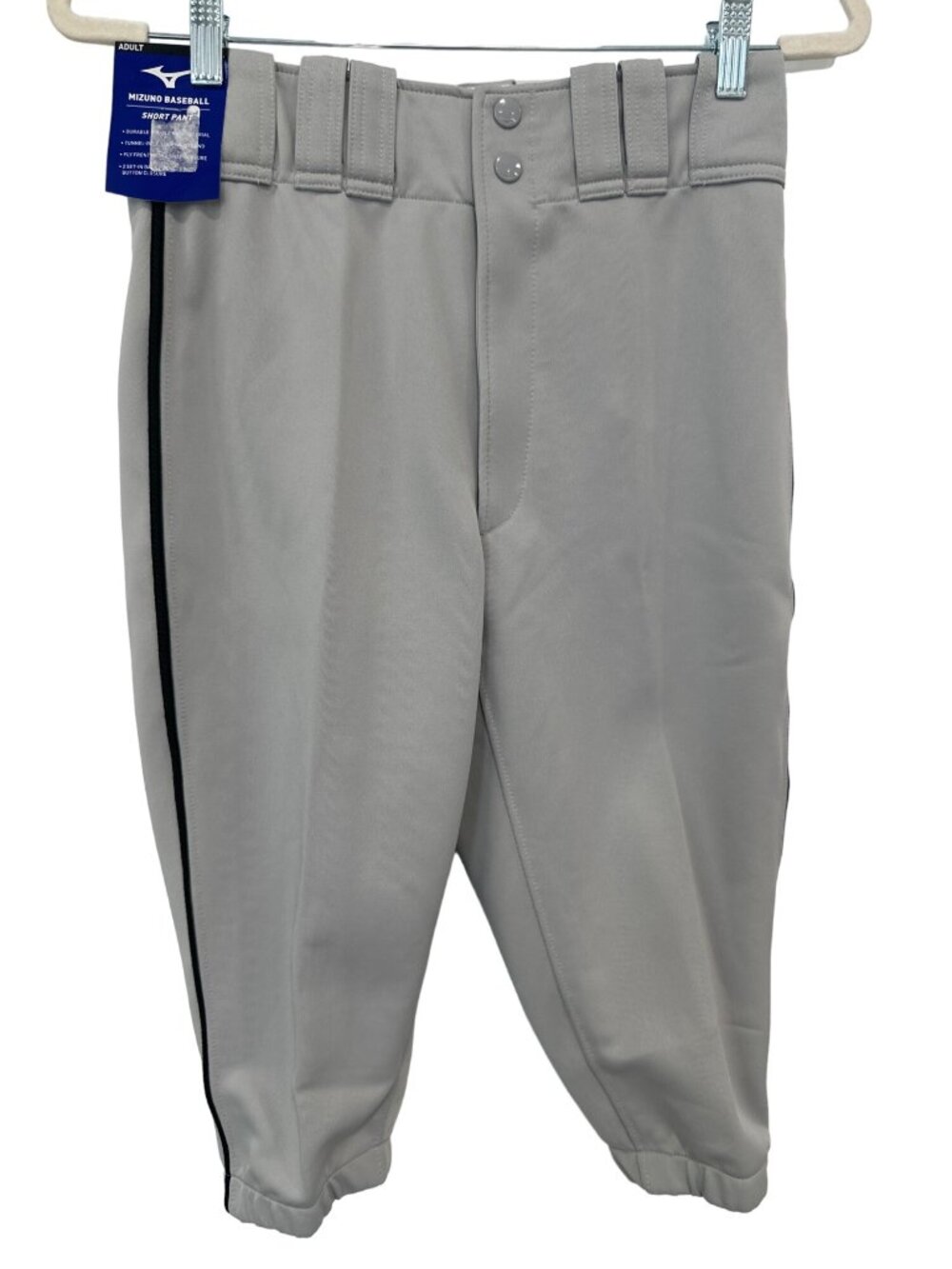 Mizuno Baseball Short Pants Adult Size Small Gray Black Polyester Sportswear NEW